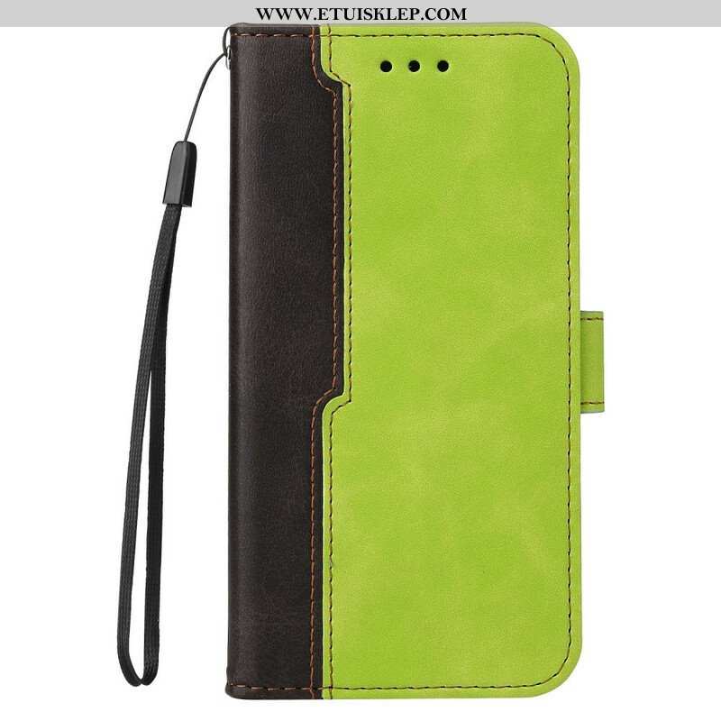 Etui Folio do iPhone 13 Pro Dwukolorowa Sztuczna Skóra